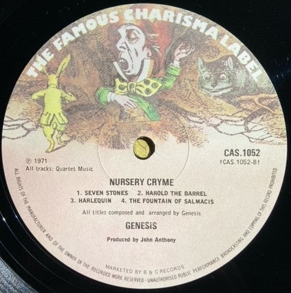 Genesis : Nursery Cryme (LP, Album, RP, Sma)