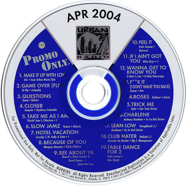 Various : Promo Only Urban Radio: April 2004 (CD, Comp, Promo)