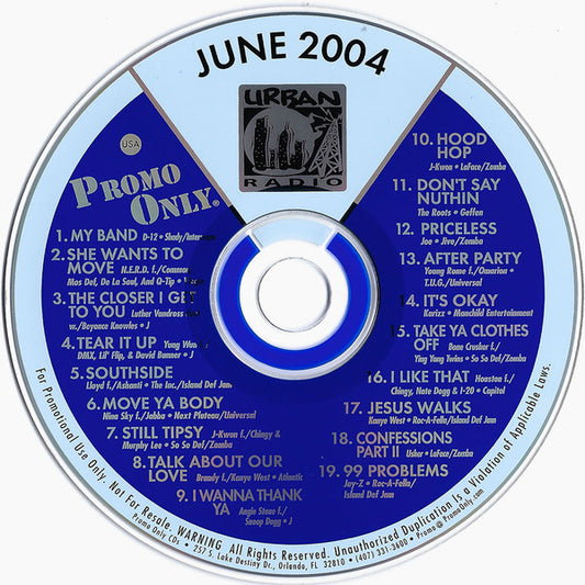 Various : Promo Only Urban Radio: June 2004 (CD, Comp, Promo)