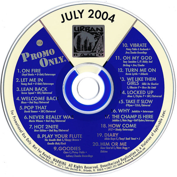 Various : Promo Only Urban Radio: July 2004 (CD, Comp, Promo)