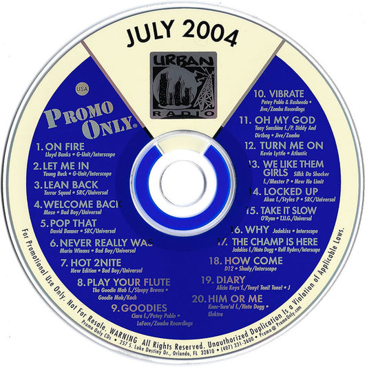 Various : Promo Only Urban Radio: July 2004 (CD, Comp, Promo)