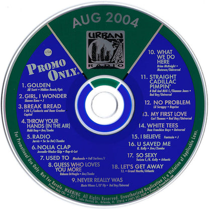Various : Promo Only Urban Radio: August 2004 (CD, Comp, Promo)