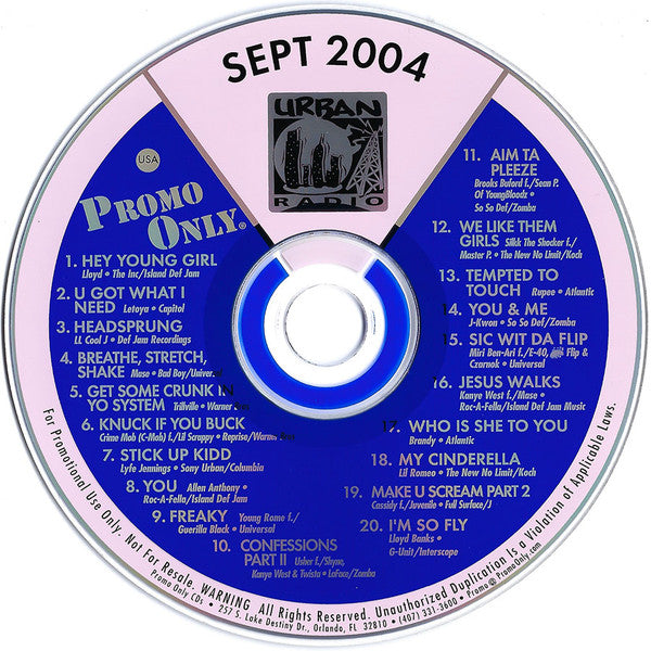 Various : Promo Only Urban Radio: September 2004 (CD, Comp, Promo)