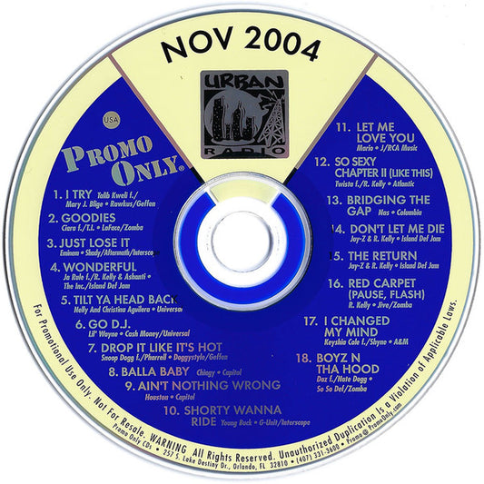 Various : Promo Only Urban Radio: November 2004 (CD, Comp, Promo)