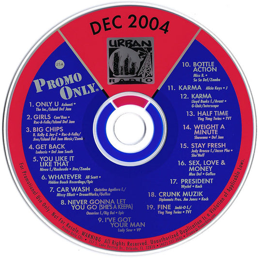 Various : Promo Only Urban Radio: December 2004 (CD, Comp, Promo)