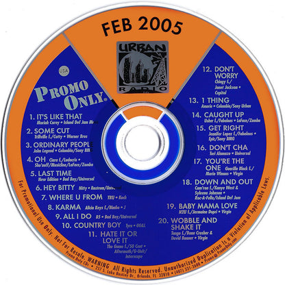 Various : Promo Only Urban Radio: February 2005 (CD, Comp, Promo)