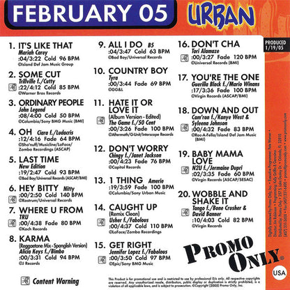 Various : Promo Only Urban Radio: February 2005 (CD, Comp, Promo)