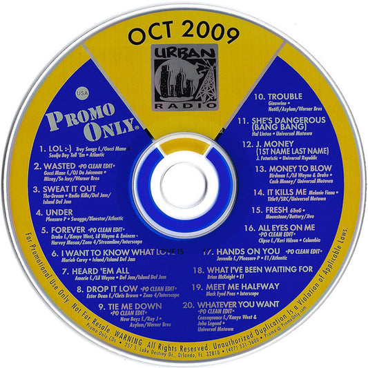 Various : Promo Only Urban Radio: October 2009 (CD, Comp, Promo)