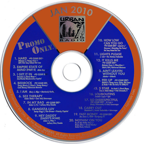 Various : Promo Only Urban Radio: January 2010 (CD, Comp, Promo)