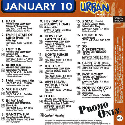 Various : Promo Only Urban Radio: January 2010 (CD, Comp, Promo)