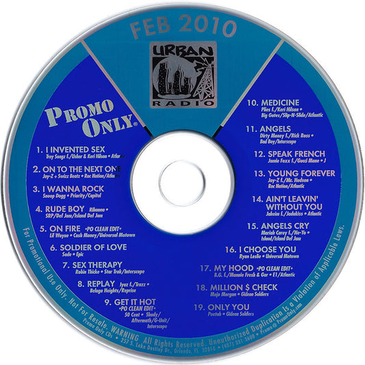 Various : Promo Only Urban Radio: February 2010 (CD, Comp, Promo)
