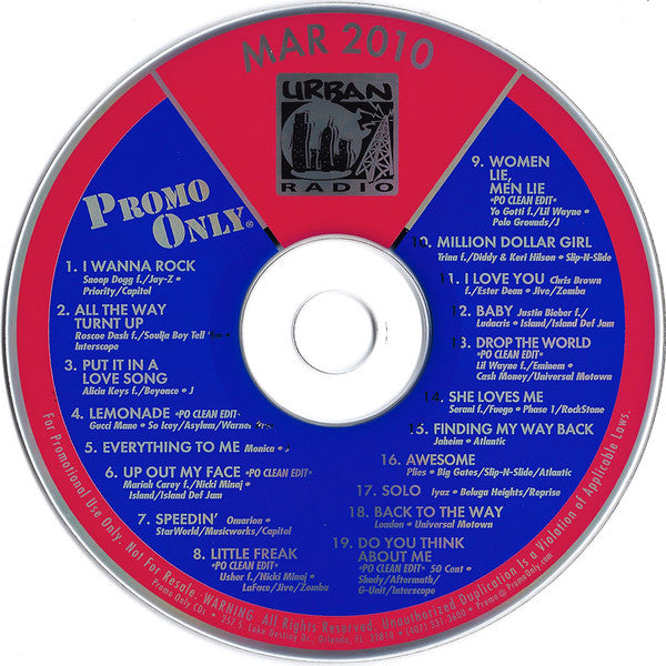 Various : Promo Only Urban Radio: March 2010 (CD, Comp, Promo)
