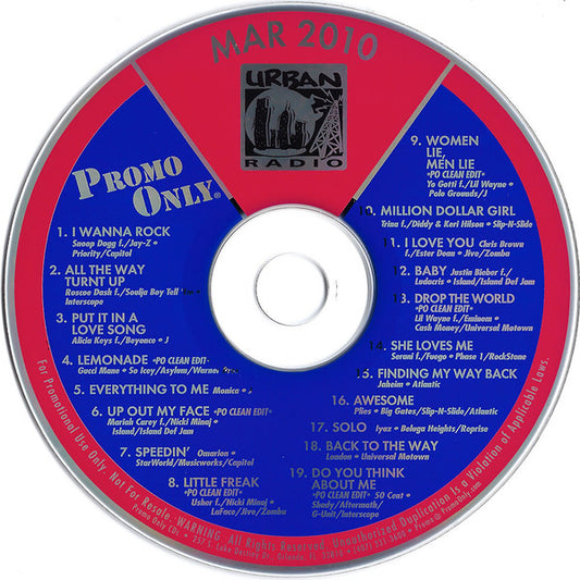 Various : Promo Only Urban Radio: March 2010 (CD, Comp, Promo)