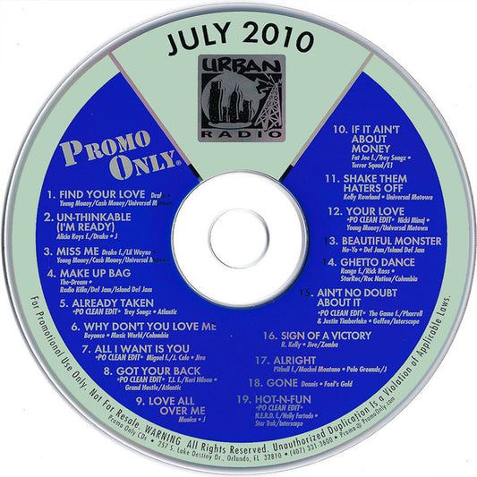 Various : Promo Only Urban Radio: July 2010 (CD, Comp, Promo)