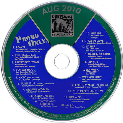 Various : Promo Only Urban Radio: August 2010 (CD, Comp, Promo)