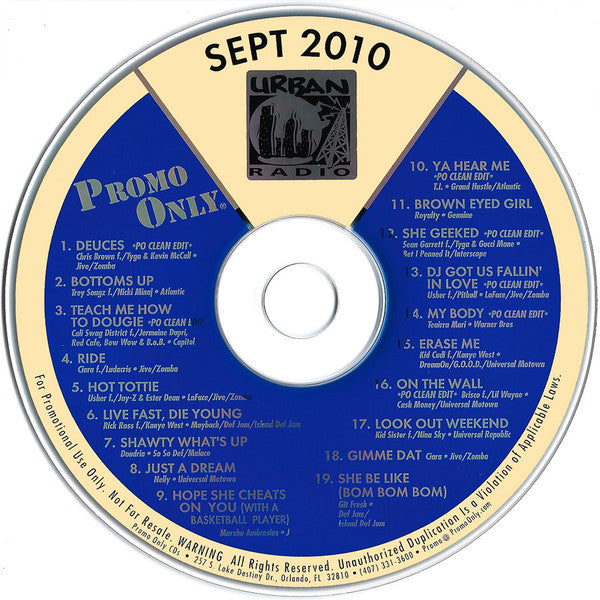 Various : Promo Only Urban Radio: September 2010 (CD, Comp, Promo)