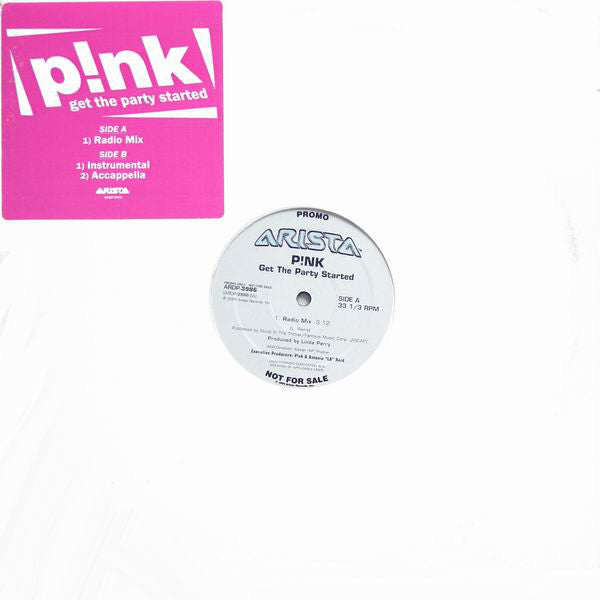 P!NK : Get The Party Started (12", Promo)