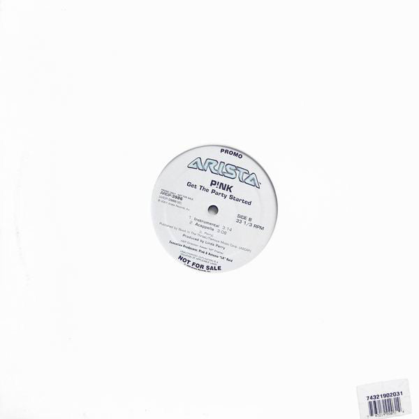 P!NK : Get The Party Started (12", Promo)