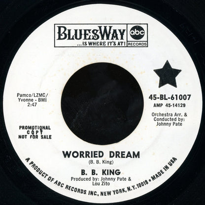 B.B. King : Worried Dream / That's Wrong, Little Mama (7", Single, Promo)
