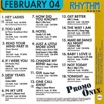Various : Promo Only Rhythm Radio: February 2004 (CD, Comp, Promo)