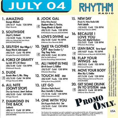 Various : Promo Only Rhythm Radio: July 2004 (CD, Comp, Promo)