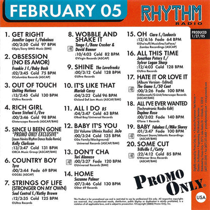 Various : Promo Only Rhythm Radio: February 2005 (CD, Comp, Promo)