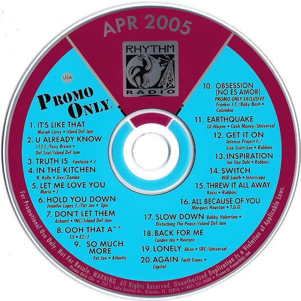 Various : Promo Only Rhythm Radio: April 2005 (CD, Comp, Promo)