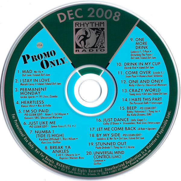 Various : Promo Only Rhythm Radio: December 08 (CD, Comp, Promo)