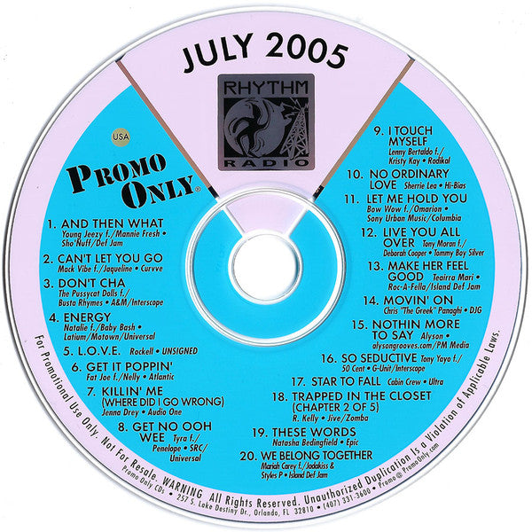 Various : Promo Only Rhythm Radio: July 2005 (CD, Comp, Promo)