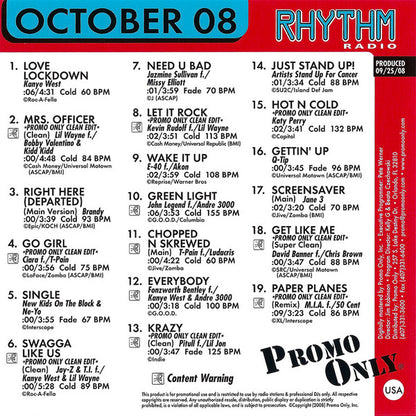Various : Promo Only Rhythm Radio: October 08 (CD, Comp, Promo)