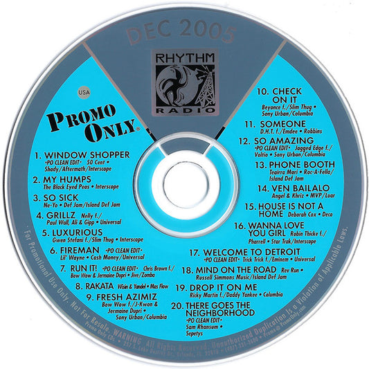 Various : Promo Only Rhythm Radio: December 2005 (CD, Comp, Promo)