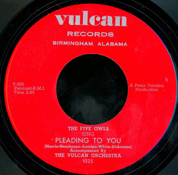 The Five Owls : Pleading To You / I Like Moonshine (7", Unofficial)
