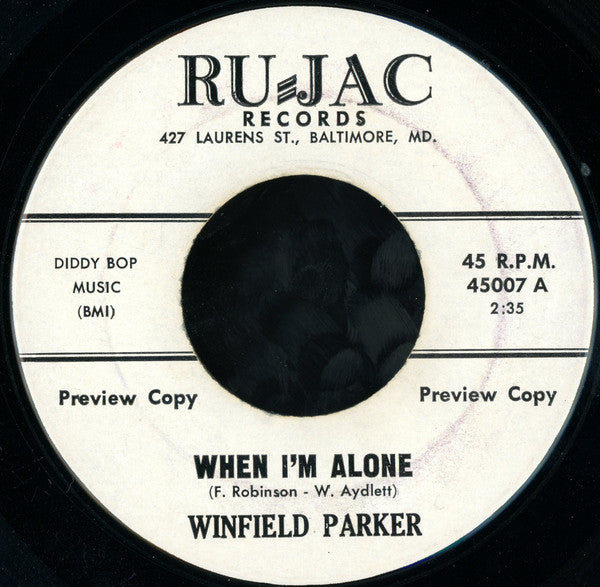 Winfield Parker : When I'm Alone / Rockin' In The Barnyard  (7", Promo)