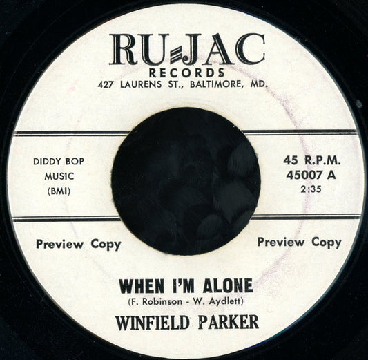 Winfield Parker : When I'm Alone / Rockin' In The Barnyard  (7", Promo)