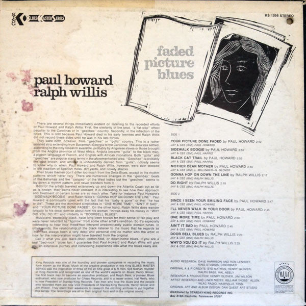 Paul Howard (14) & Ralph Willis : Faded Picture Blues (LP, Album)