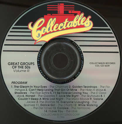 Various : Great Groups Of The Fifties Volume III (CD, Album, Comp)
