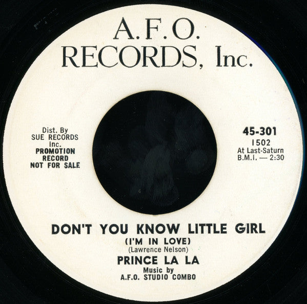 Prince La La : She Put The Hurt On Me / Don't You Know Little Girl (I'm In Love) (7", Single, Promo)