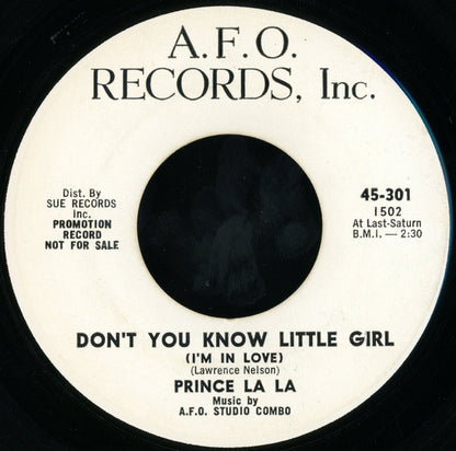Prince La La : She Put The Hurt On Me / Don't You Know Little Girl (I'm In Love) (7", Single, Promo)