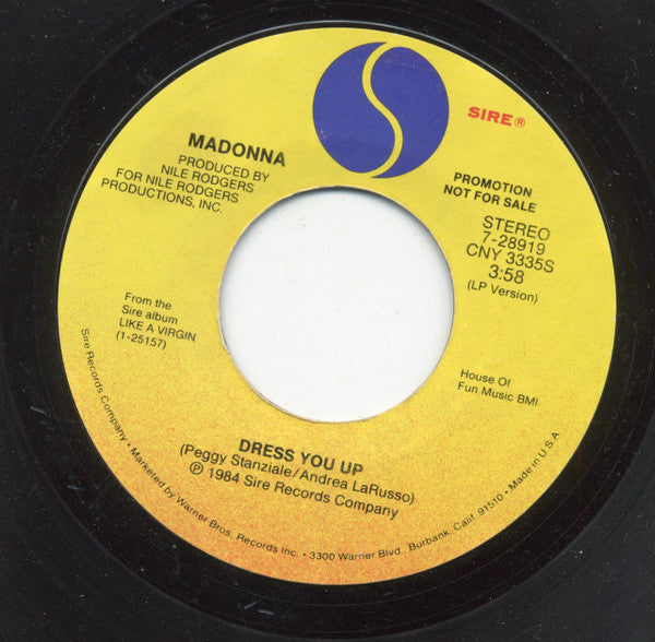 Madonna : Dress You Up (7", Promo, Styrene)