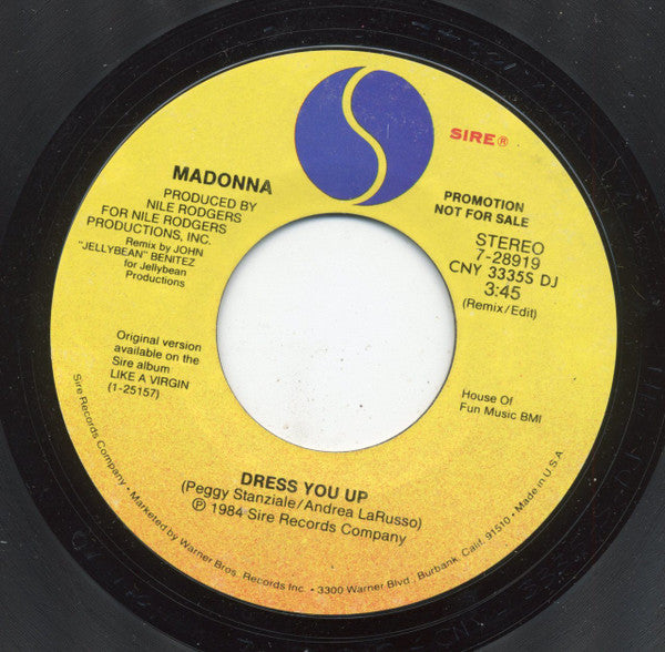 Madonna : Dress You Up (7", Promo, Styrene)