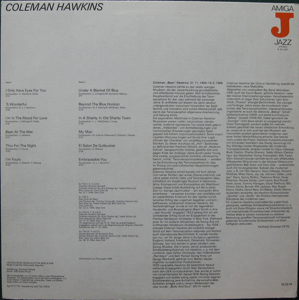 Coleman Hawkins : Coleman Hawkins (LP, Comp, Red)