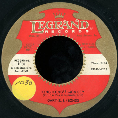 Gary U.S. Bonds : King Kong's Monkey / My Sweet Ruby Rose (7")