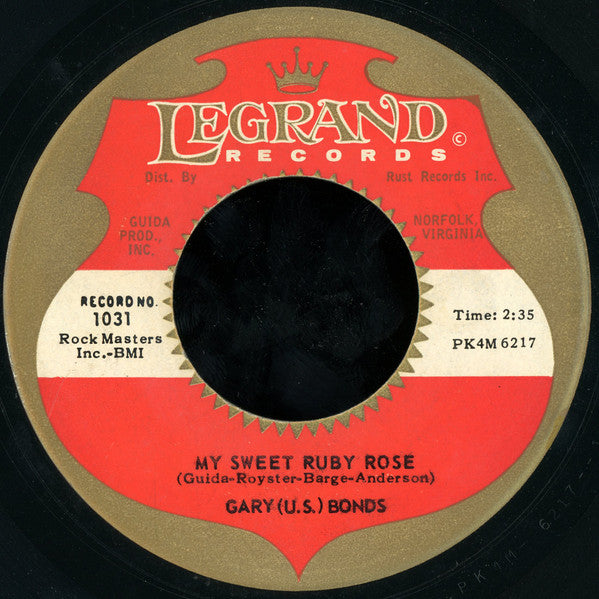 Gary U.S. Bonds : King Kong's Monkey / My Sweet Ruby Rose (7")
