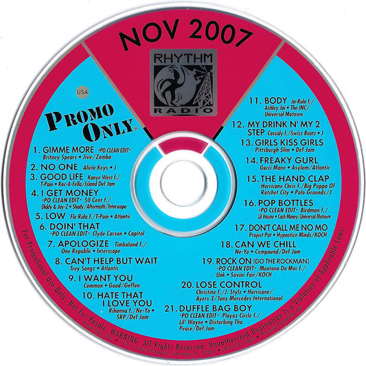 Various : Promo Only Rhythm Radio (November 07) (CD, Comp, Promo)