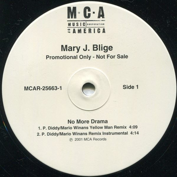Mary J. Blige : No More Drama (Remix) (12", Promo)