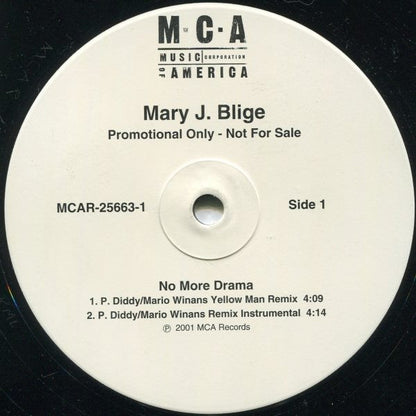Mary J. Blige : No More Drama (Remix) (12", Promo)