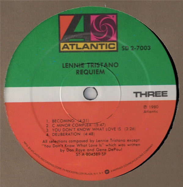 Lennie Tristano : Requiem (2xLP, Comp, Mono, RE, RM, SP)