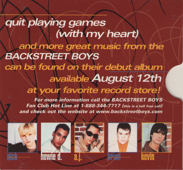 Backstreet Boys : Quit Playing Games (With My Heart) (CD, Single, Ltd)