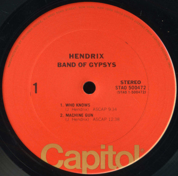 Jimi Hendrix : Band Of Gypsys (LP, Album, Club, RE, Col)