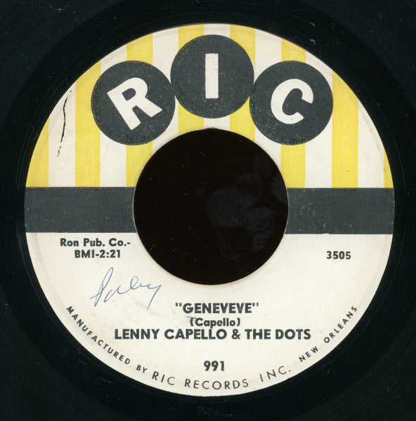 Lenny Capello & The Dots : Geneveve / 90 Pound Weakling (7")